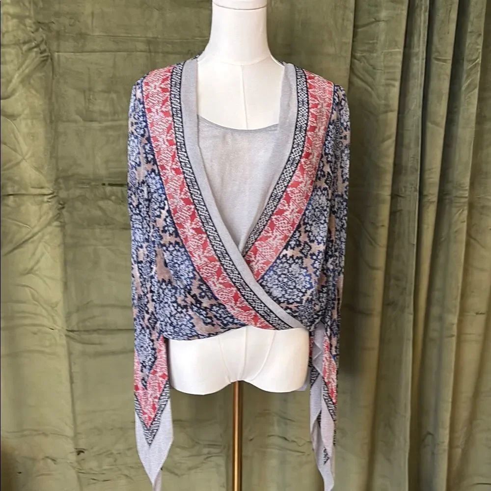 Bcbg Maxazria 100% silk scarf wrap blouse, S